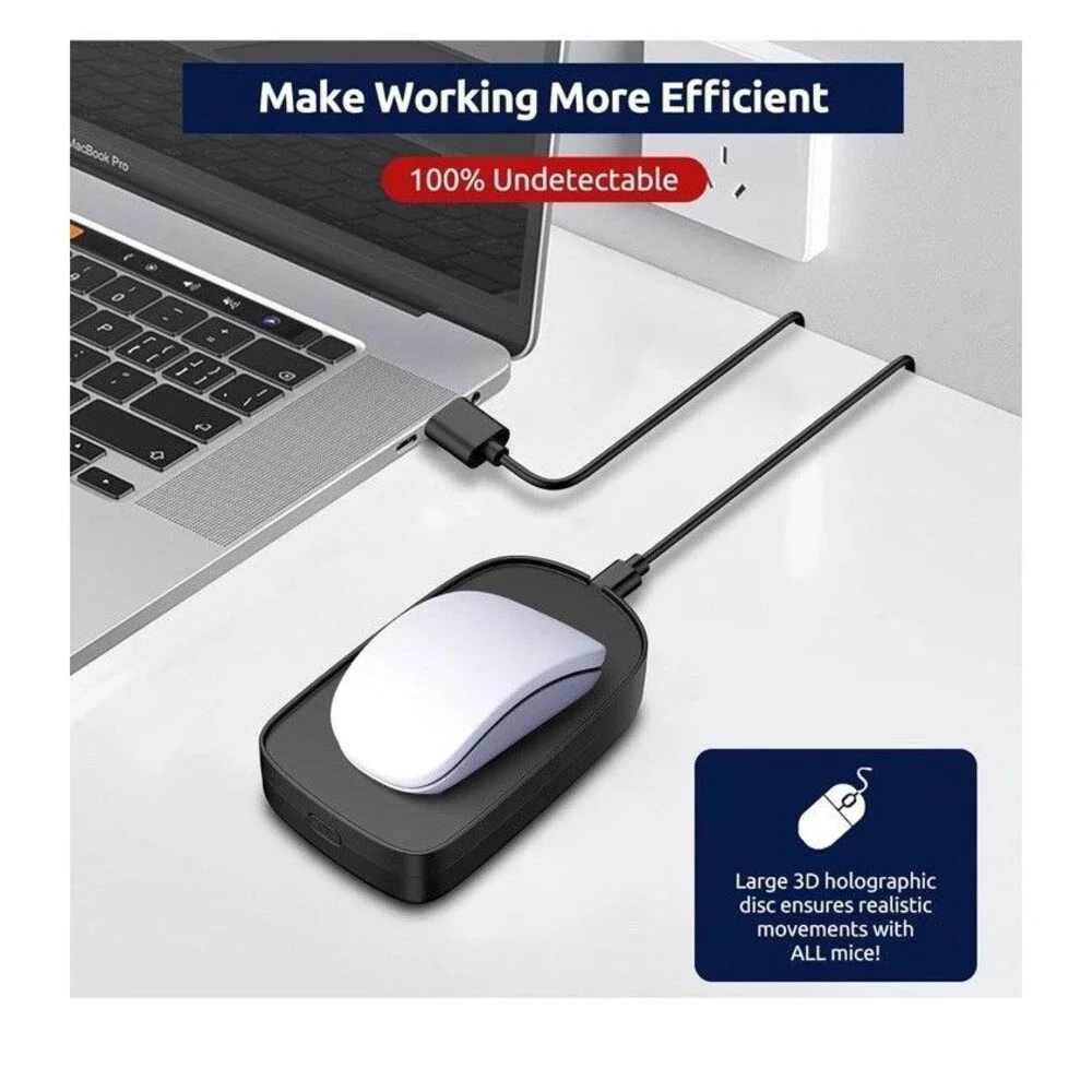 Mouse Jiggler, Ultra Slim, 20dB Quiet & Noiseless, Undetectable Mouse Mover Simu